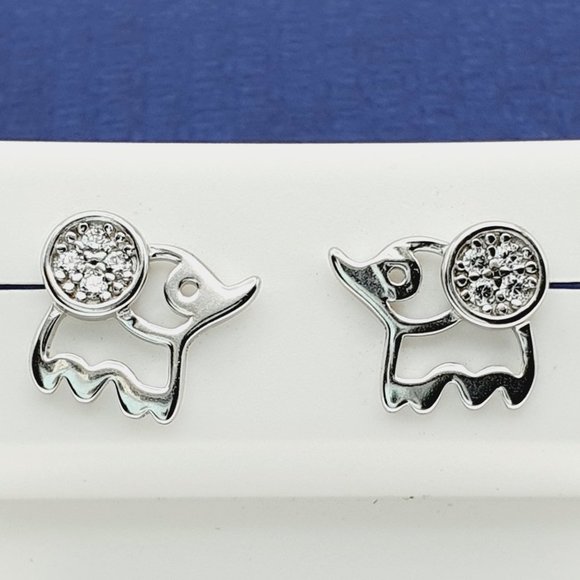 "#925 Sterling Silver CZ Stud Earrings for Women/Girl, US925P1026